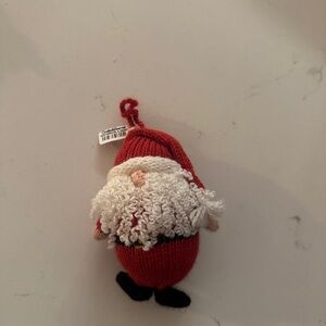 Crate&Barrel Red and White Santa Ornament